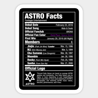 ASTRO Nutritional Facts 2 Sticker